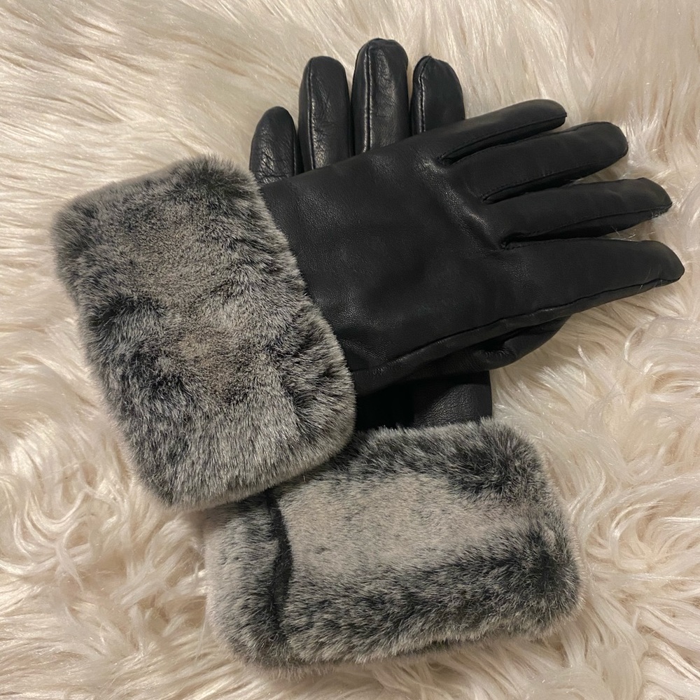 Leather gloves women sz medium